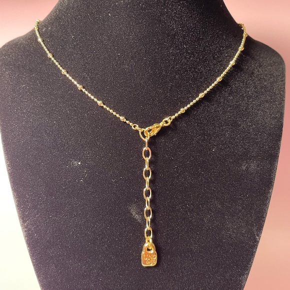 UNODE50 GOLD PLATED HEART CHARM NECKLACE ADJUSTABLE 16 inch to 20 inch - Picture 3 of 3